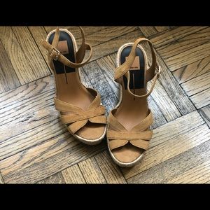 Dolce Vita Tan Suede Espadrille Wedges Size 10